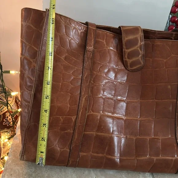 Large brown leather tote - Picture 8 of 9